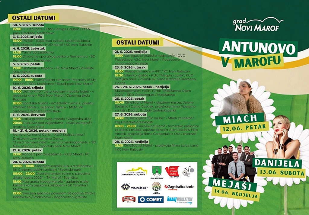 Antunovo v Marofu 2026 program