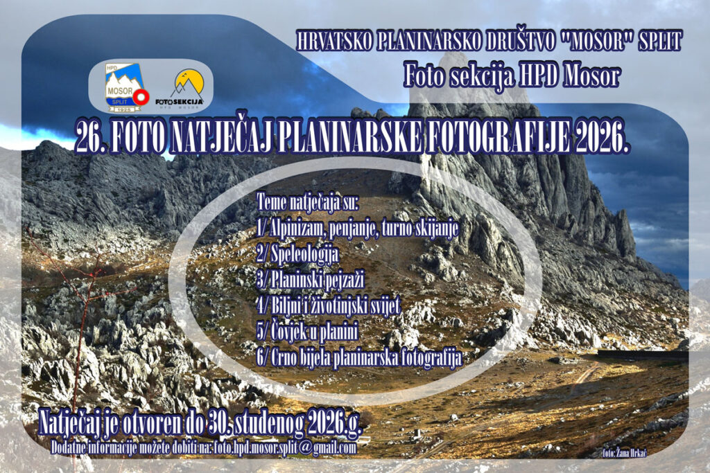 26. FOTO NATJEČAJ PLANINARSKE FOTOGRAFIJE 2026.