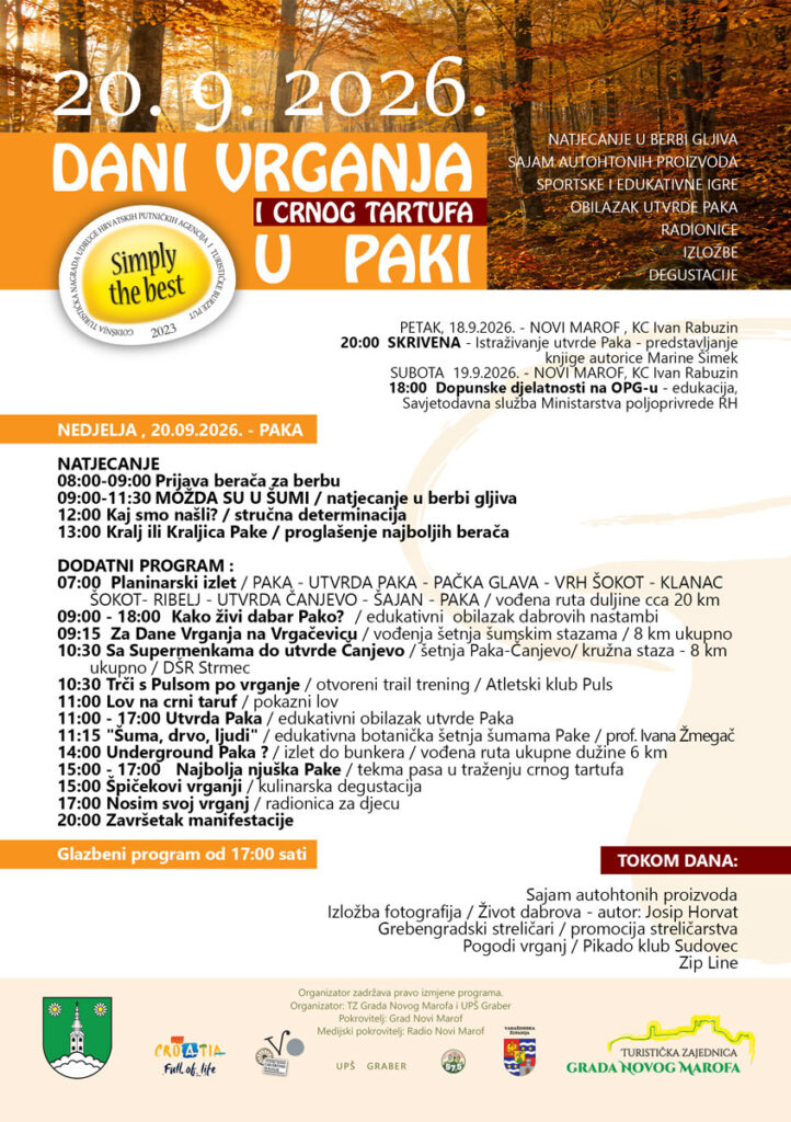 Dani vrganja i crnog tartufa u Paki letak program